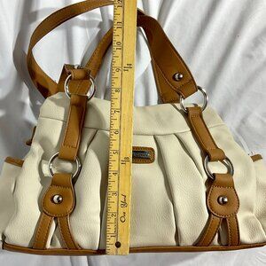 Kim Rogers Cream and Tan Handbag Purse